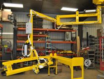 Ceiling Mounted Manipulator With Clam End-Effector & Assembly Table For Brick Handling