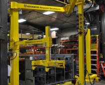UltiBalance with UltiRail Pneumatic Manipulator System Lifts and Combines Gas Tank and Skid Plate