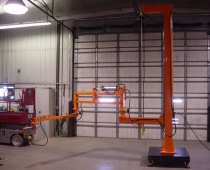 Torque Arm Balancer - 11 ft horizontal reach; 66 in vertical; Complete braking system to hold torch in position; Portable pedestal base